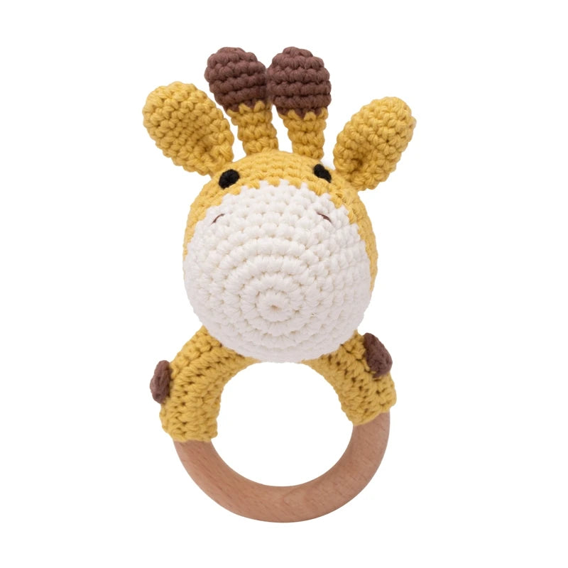 Babs&Bo Rustgevende Baby Rammelaar – Duurzaam Hout & Stof