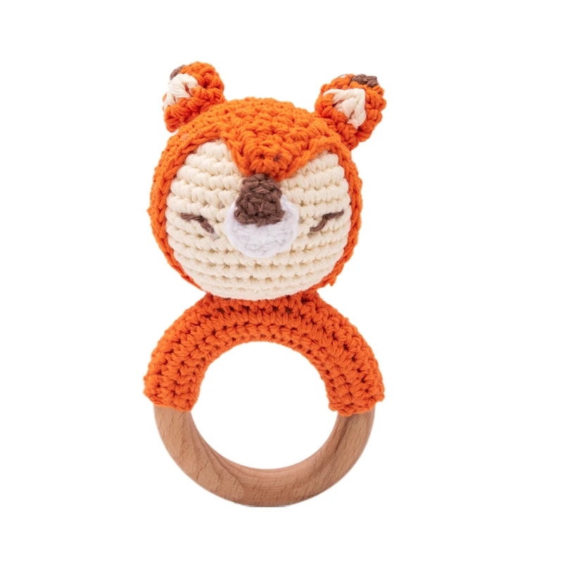 Babs&Bo Rustgevende Baby Rammelaar – Duurzaam Hout & Stof