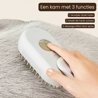 GroomEase™ 3‑in‑1 Elektrische Stoomborstel voor Huisdieren